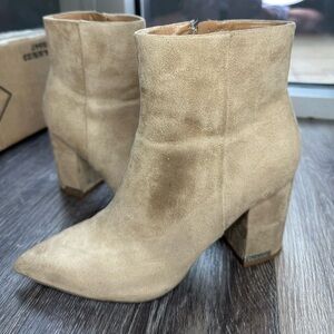 Calvin Klein Beige Suede Bootie, Women’s size 7